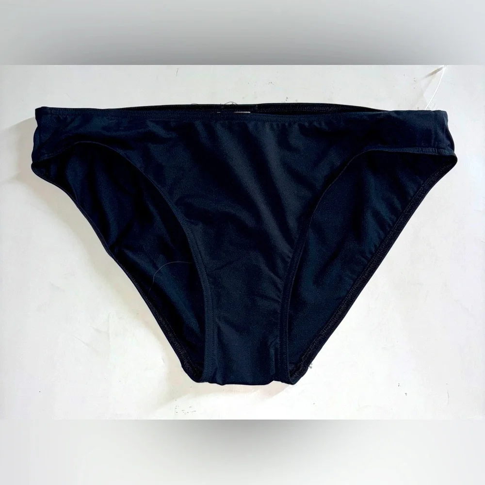 Calvin Klein Hipster Black Bottom Women L Full Coverage NEW Beach Surf Vacation